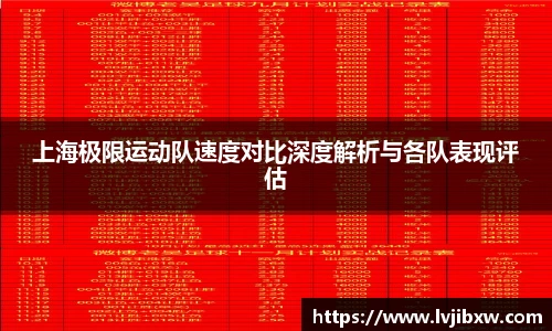 jRS.直播上海极限运动队速度对比深度解析与各队表现评估
